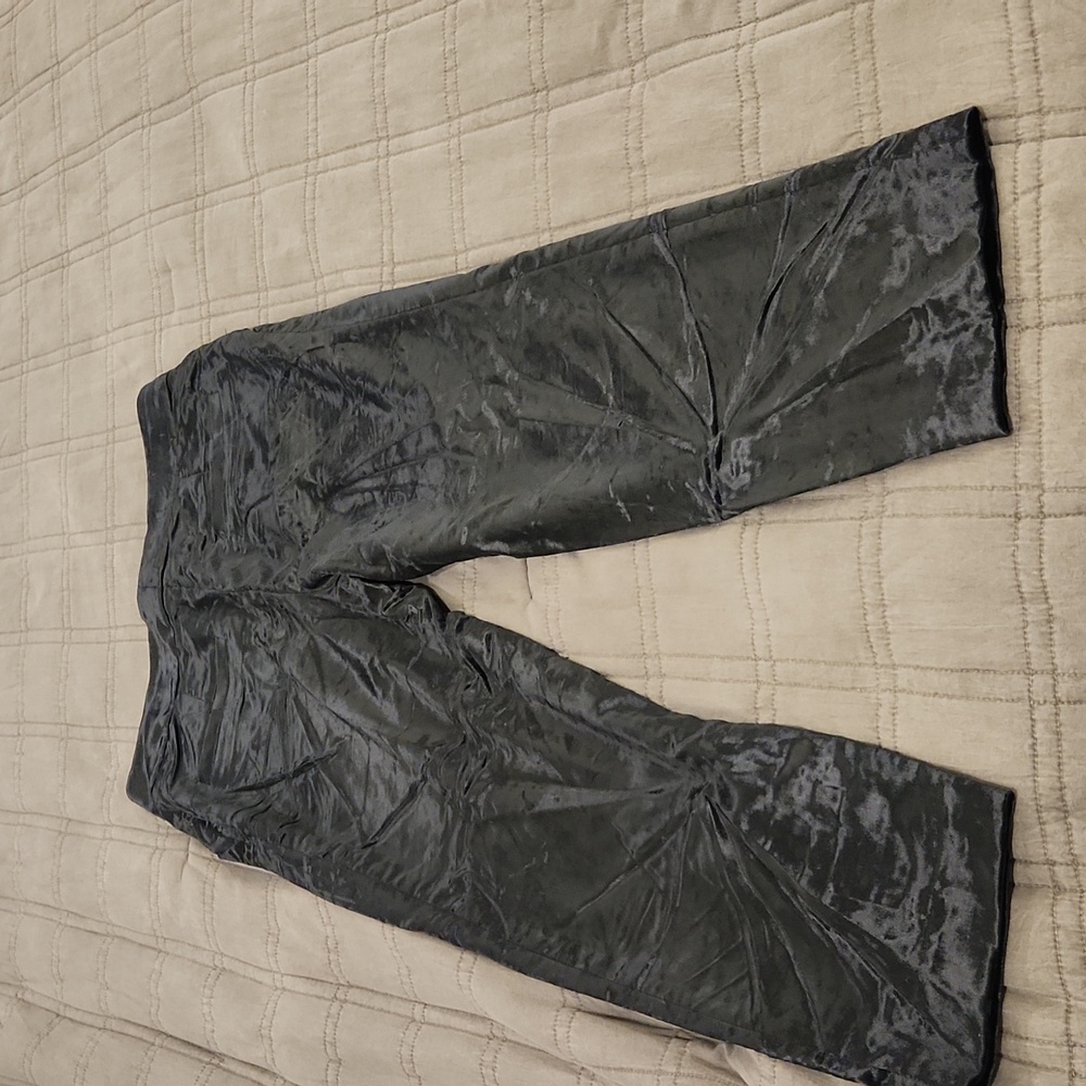 Chic Brunello Cucinelli High Waist Velvet Midnight Blue Cropped Pants Size 6! - Picture 7 of 11